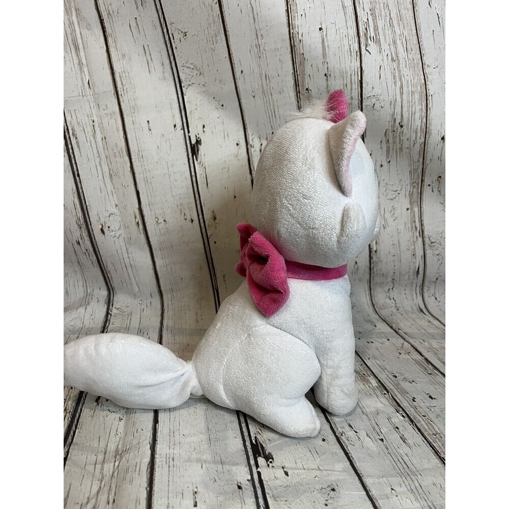 Disney Aristocats Marie Authentic White Plush Kitty Cat Pink Bow Stuffed Animal - Picture 4 of 6